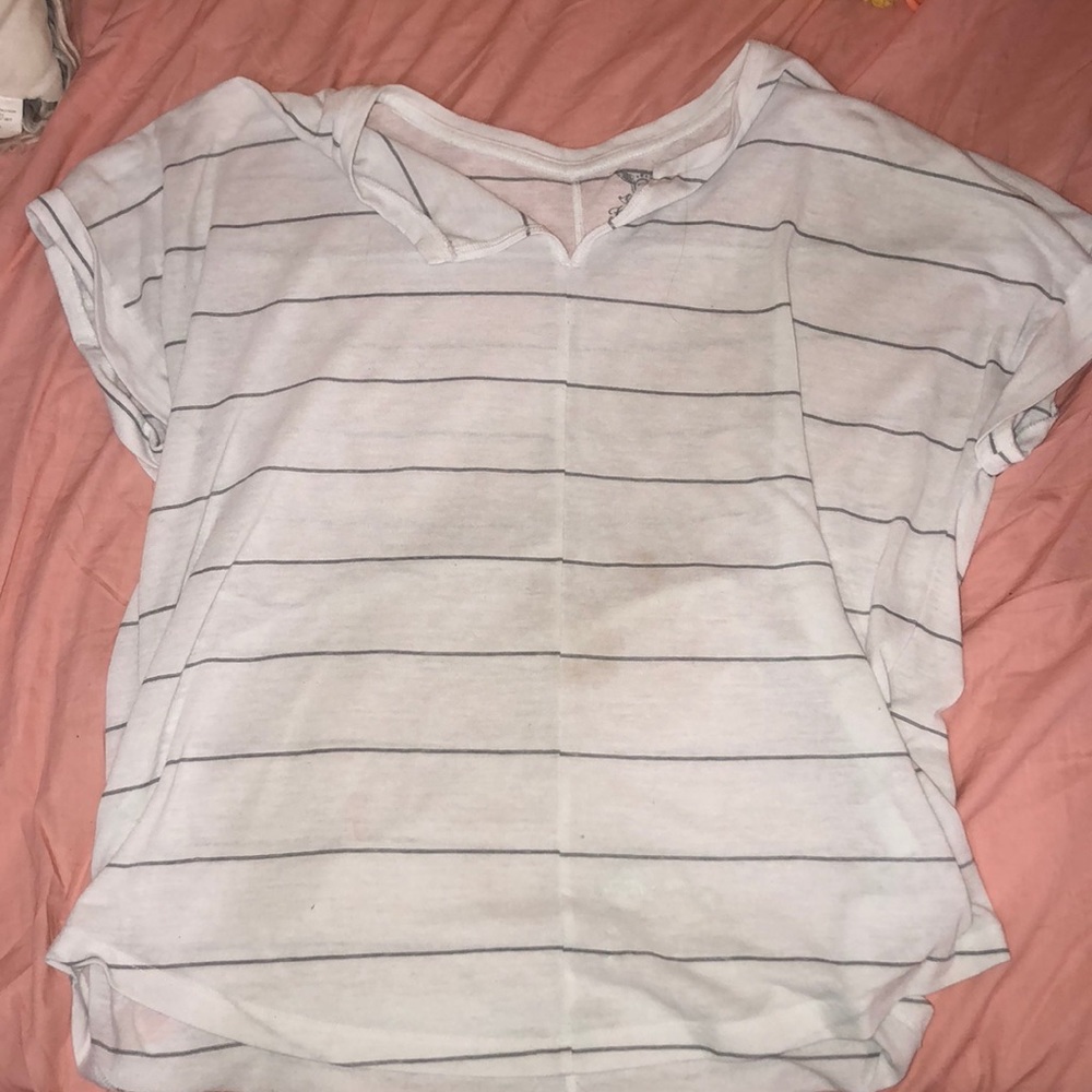 Grey stripped white shirt from Faded Glory!